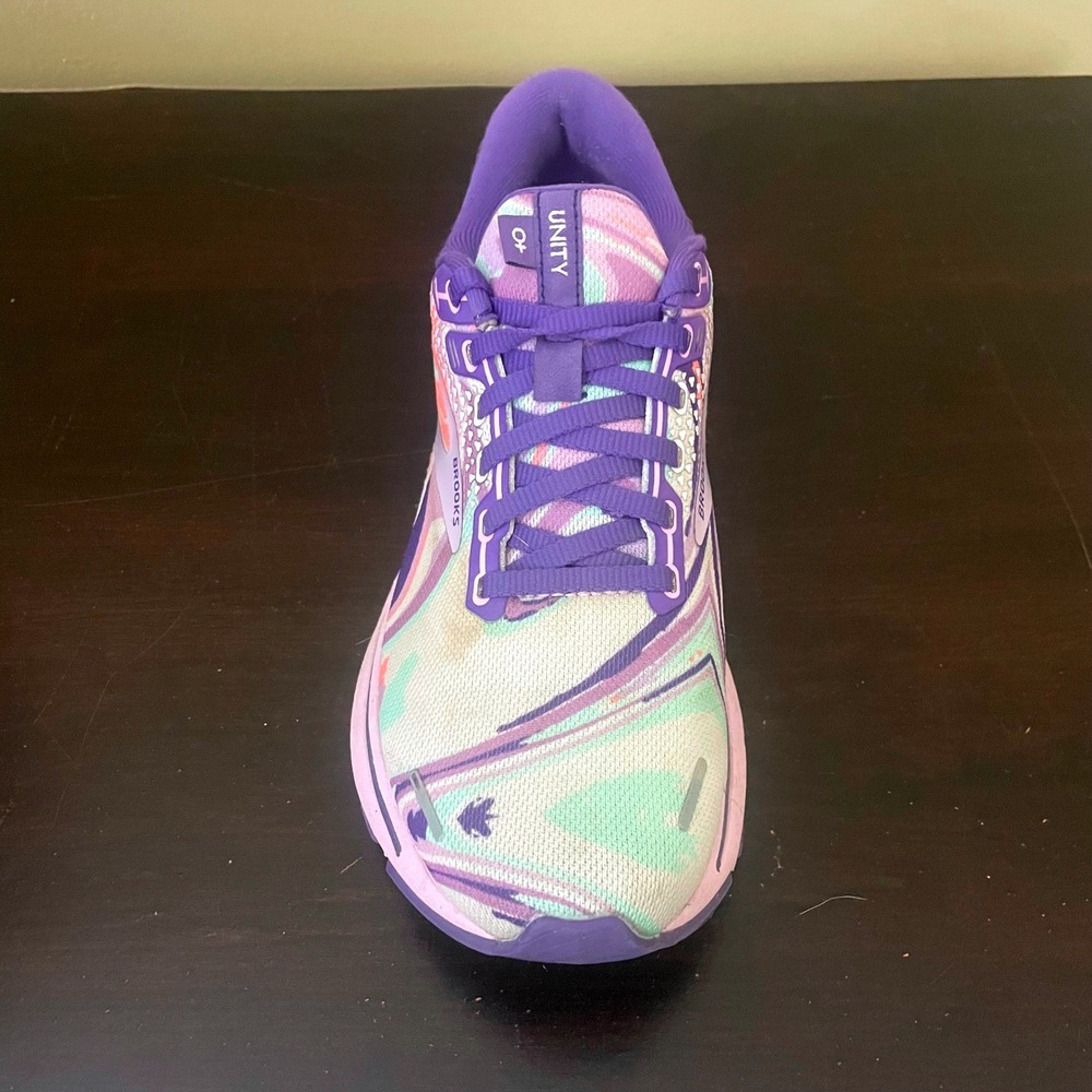 Brooks Ghost 14 Unity Womens 7.5 Running Shoes Purple Pink Swirl 1203561B524 - Picture 4 of 8